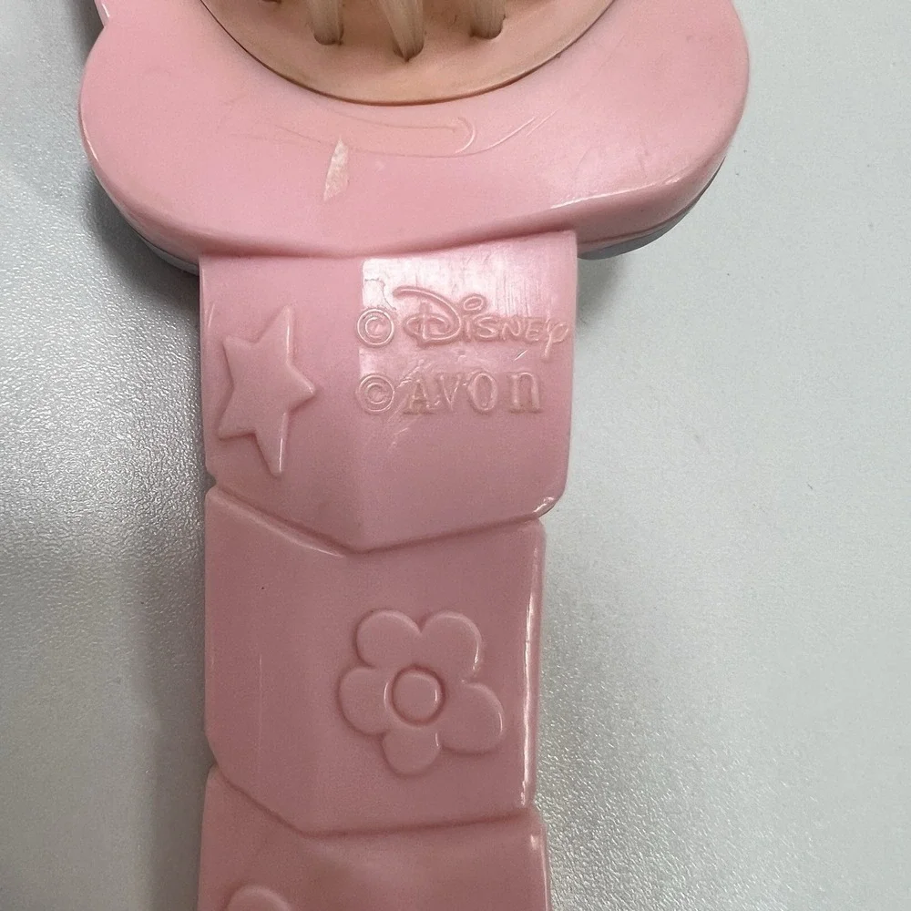 Vintage Disney Minnie Mouse Mirror Brush Pink Black‎ Avon Baby Nursery Grooming